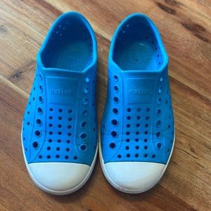 Blue and white Native Shoes